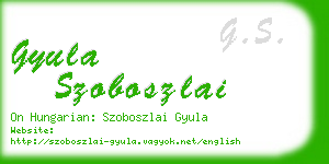 gyula szoboszlai business card